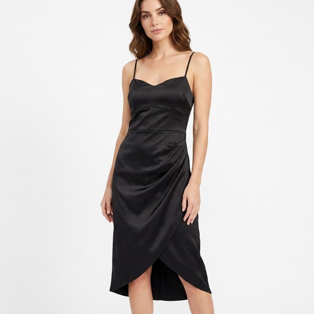 Haley & Jane Black Slip Dress Midi Lightweight Women Size L
